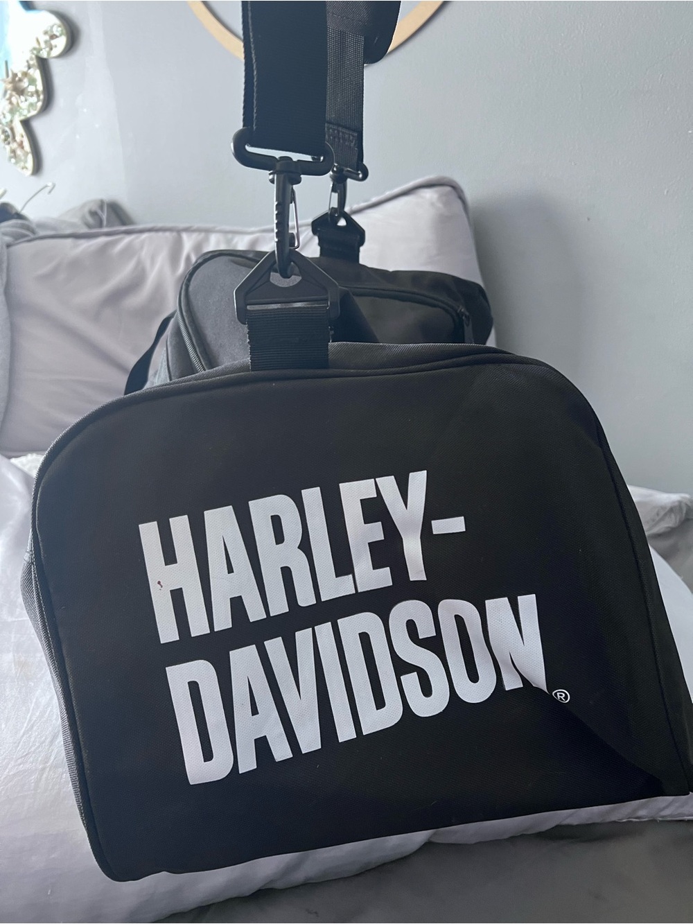 Harley-Davidson Black Travel Duffel with White Logo
